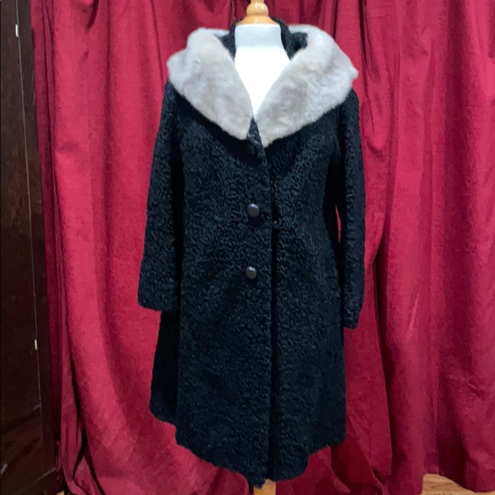 Vintage Persian Lamb And Mink Swing Coat - image 1